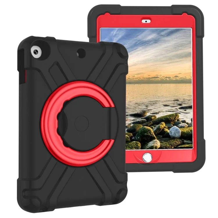 Tablet Case for iPad 10.2 (2021) / (2020) / (2019) Swivel Handle Kickstand PC + Silicone Protection Cover - All Black-Cellmalls