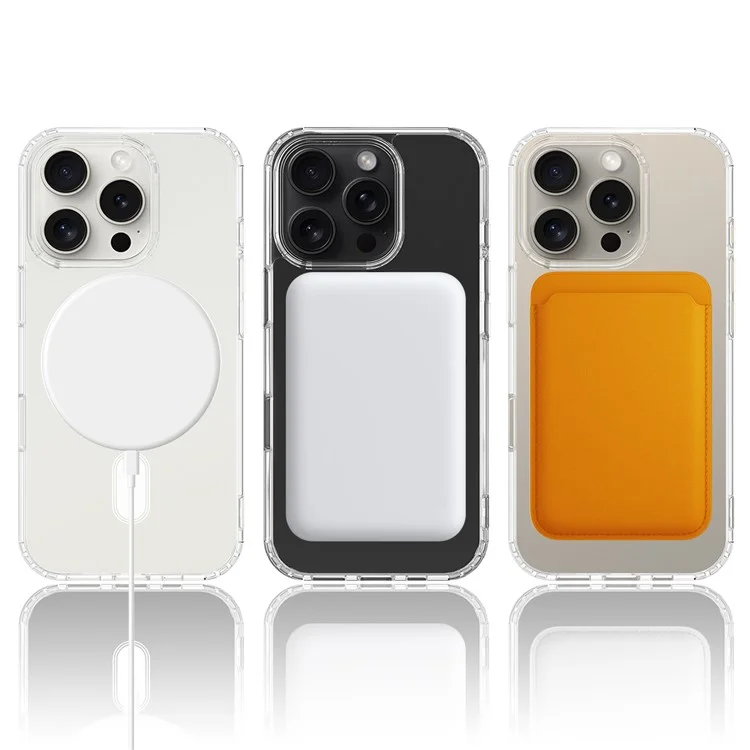 For iPhone 16 Pro Case TPU+Acrylic Clear Phone Cover Compatible with MagSafe-Cellmalls
