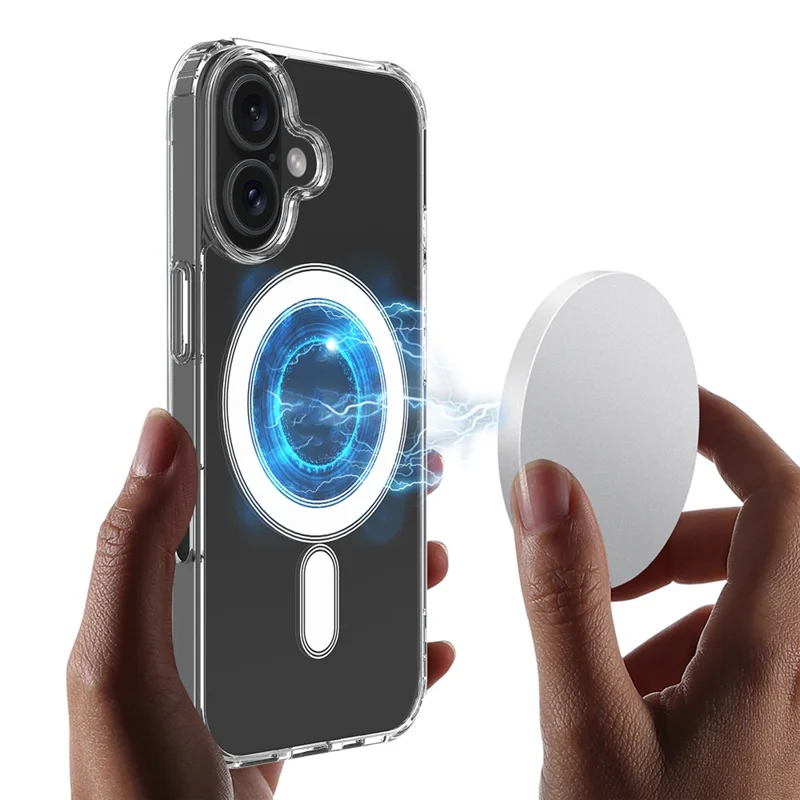 For iPhone 16 Clear Case Compatible with MagSafe TPU+Acrylic Phone Cover-Cellmalls