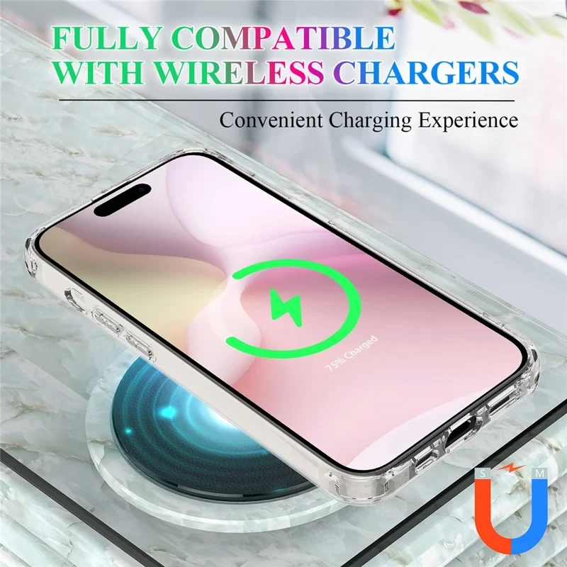 For iPhone 16e Clear Case Compatible with MagSafe TPU + Acrylic Phone Cover-Cellmalls