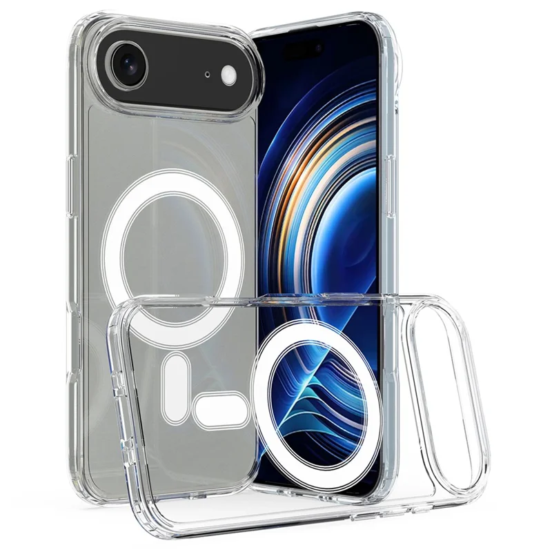 For iPhone 17 Air Clear Phone Case Compatible with MagSafe TPU+Acrylic Back Cover - Clear-Cellmalls