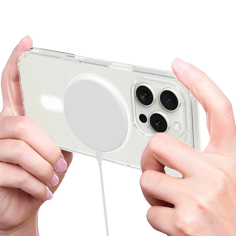 For iPhone 16 Pro Case TPU+Acrylic Clear Phone Cover Compatible with MagSafe-Cellmalls