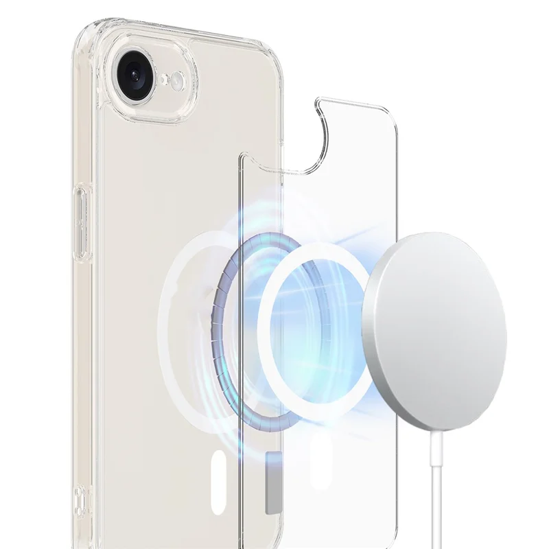 For iPhone 16e Clear Case Compatible with MagSafe TPU + Acrylic Phone Cover-Cellmalls