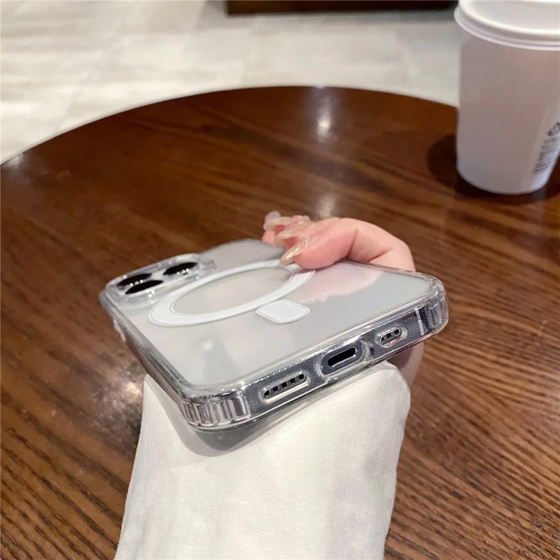 For iPhone 16 Pro Case TPU+Acrylic Clear Phone Cover Compatible with MagSafe-Cellmalls