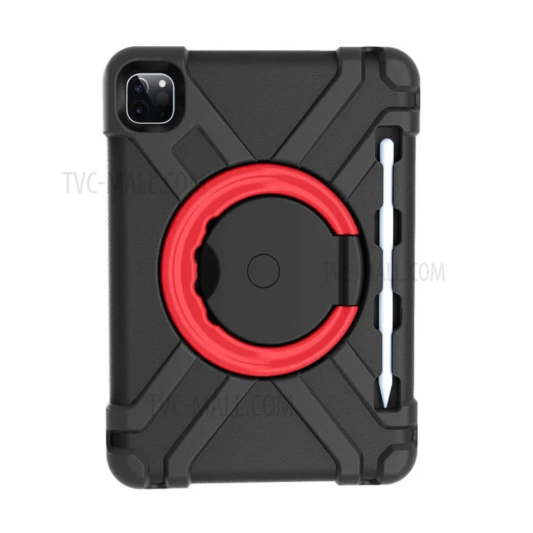 For Apple iPad Air (2020) / Air (2022) / Pro 11-inch (2022) / (2021) / (2020) 360-degree Swivel Kickstand PC + TPU Hybrid Tablet Case - Black-Cellmalls