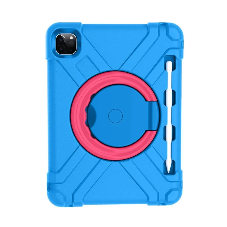 For Apple iPad Air (2020) / Air (2022) / Pro 11-inch (2022) / (2021) / (2020) 360-degree Swivel Kickstand PC + TPU Hybrid Tablet Case - Black-Cellmalls