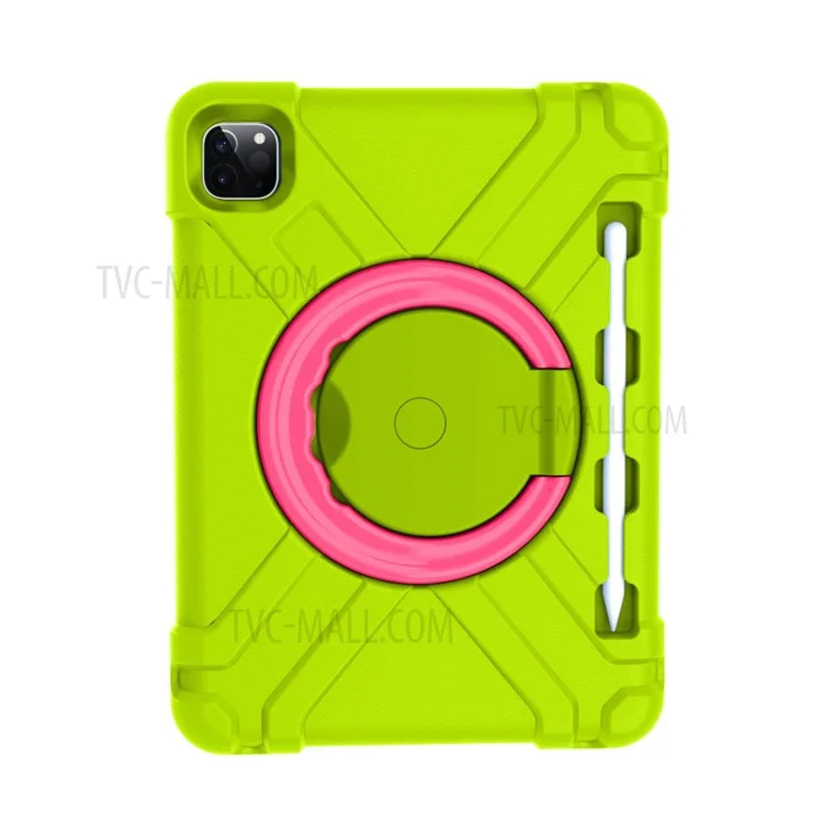 For Apple iPad Air (2020) / Air (2022) / Pro 11-inch (2022) / (2021) / (2020) 360-degree Swivel Kickstand PC + TPU Hybrid Tablet Case - Black-Cellmalls