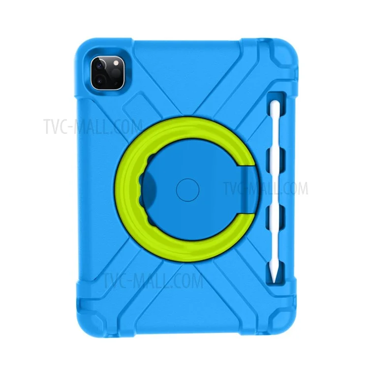 For Apple iPad Air (2020) / Air (2022) / Pro 11-inch (2022) / (2021) / (2020) 360-degree Swivel Kickstand PC + TPU Hybrid Tablet Case - Black-Cellmalls