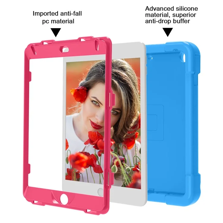 360° Swivel Kickstand PC + Silicone Tablet Shell for iPad mini (2019) 7.9 inch / mini 4 - Blue/Rose-Cellmalls
