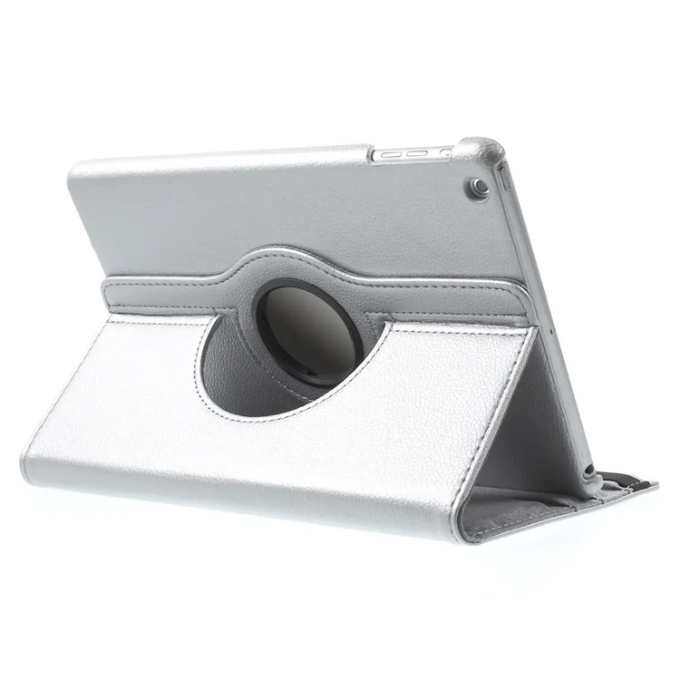 360 Degree Rotating Litchi Leather Smart Case for iPad Air - Silver-Cellmalls
