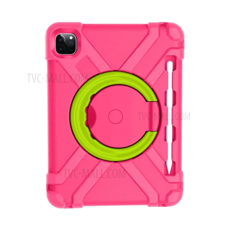 For Apple iPad Air (2020) / Air (2022) / Pro 11-inch (2022) / (2021) / (2020) 360-degree Swivel Kickstand PC + TPU Hybrid Tablet Case - Black-Cellmalls