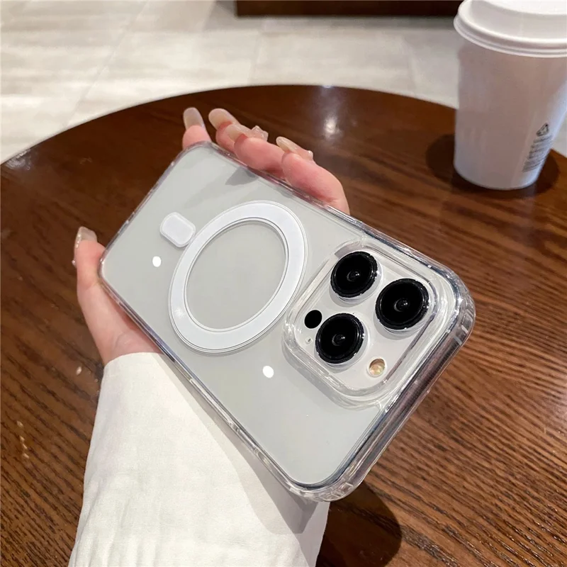 For iPhone 16 Pro Max Case Compatible with MagSafe TPU+Acrylic Clear Back Phone Cover-Cellmalls