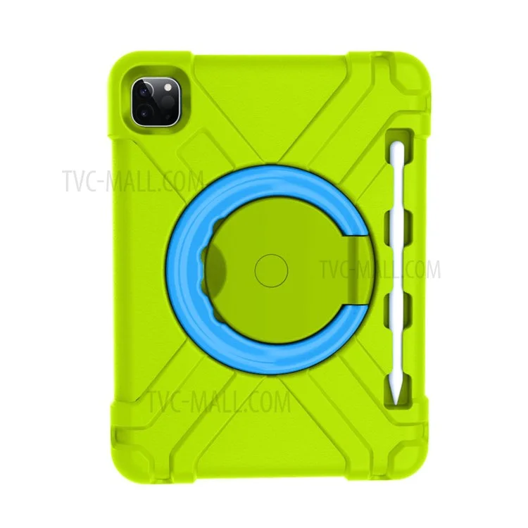 For Apple iPad Air (2020) / Air (2022) / Pro 11-inch (2022) / (2021) / (2020) 360-degree Swivel Kickstand PC + TPU Hybrid Tablet Case - Black-Cellmalls