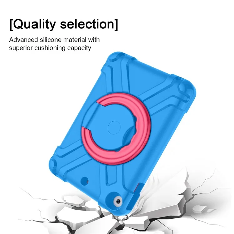 360° Swivel Kickstand PC + Silicone Tablet Shell for iPad mini (2019) 7.9 inch / mini 4 - Blue/Rose-Cellmalls