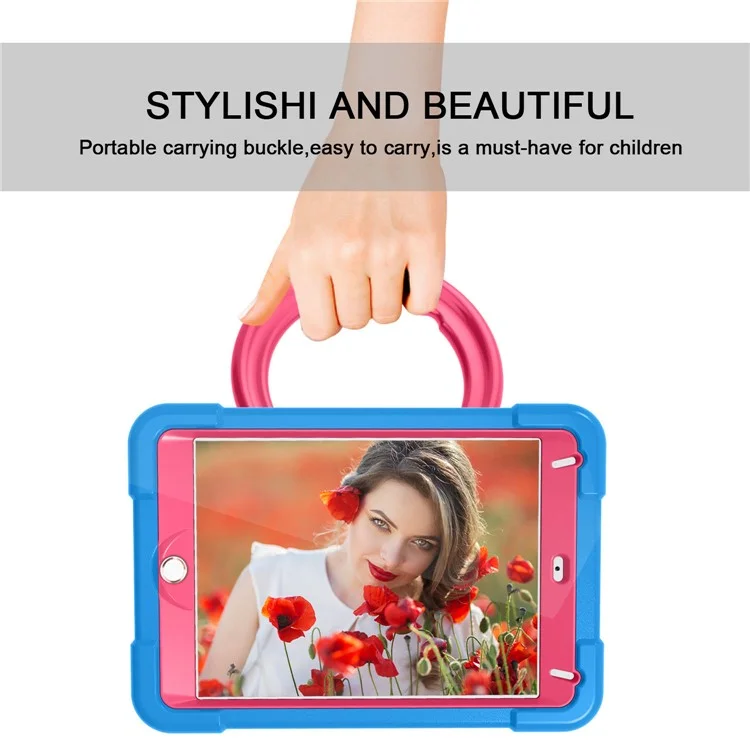 360° Swivel Kickstand PC + Silicone Tablet Shell for iPad mini (2019) 7.9 inch / mini 4 - Blue/Rose-Cellmalls