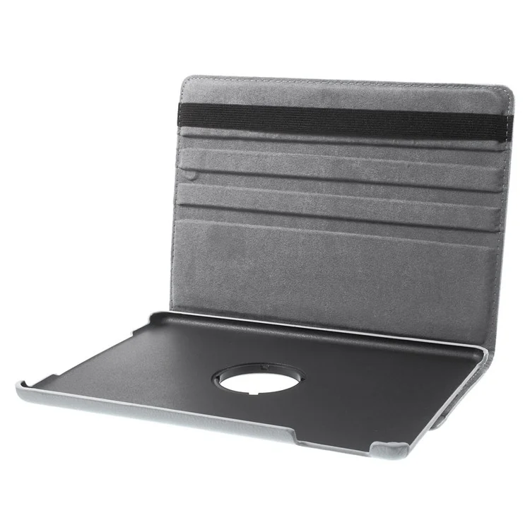 360 Degree Rotating Litchi Leather Smart Case for iPad Air - Silver-Cellmalls