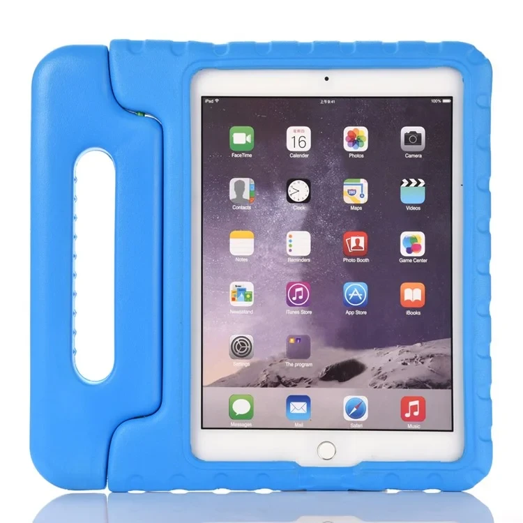 Good Hardness Drop-Resistant Shockproof Kids EVA Case for iPad Pro 9.7 inch with Handle Stand - Blue-Cellmalls