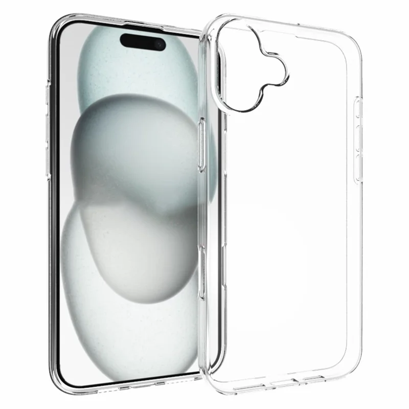 For iPhone 16 Plus Phone Cover Non-Slip TPU Watermark-Free Glossy Clear Case-Cellmalls