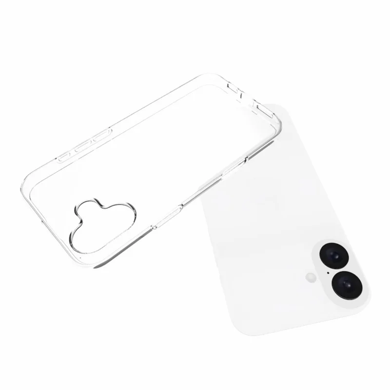 For iPhone 16 Plus Phone Cover Non-Slip TPU Watermark-Free Glossy Clear Case-Cellmalls