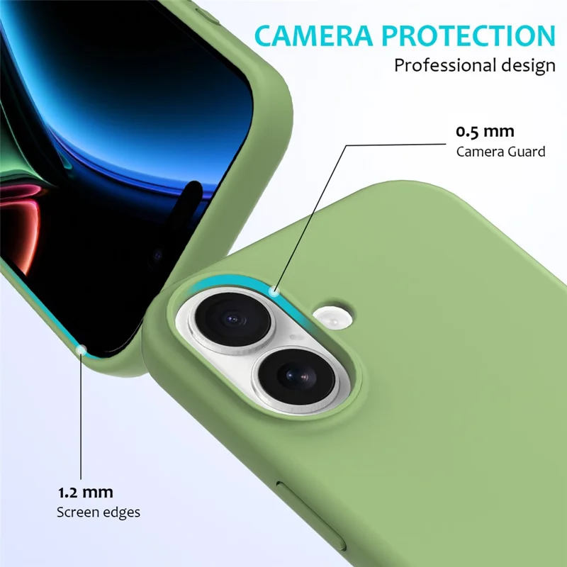 For iPhone 17 Case Drop Proof Liquid Silicone Soft Lining Back Phone Cover - Mint Green-Cellmalls