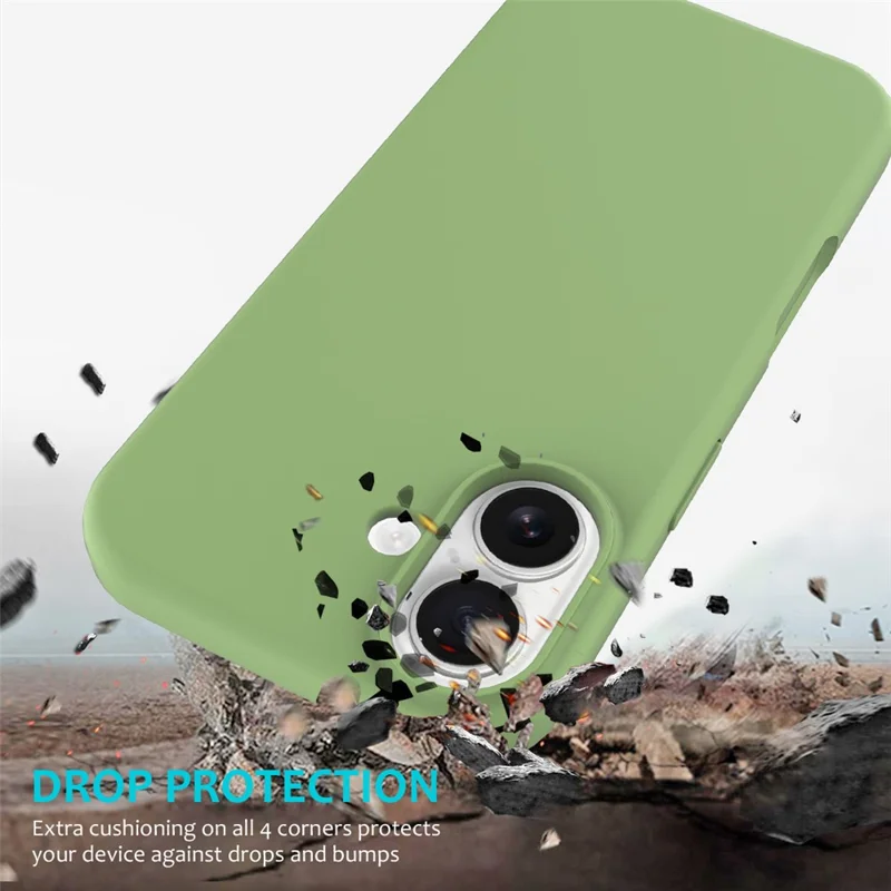 For iPhone 17 Case Drop Proof Liquid Silicone Soft Lining Back Phone Cover - Mint Green-Cellmalls