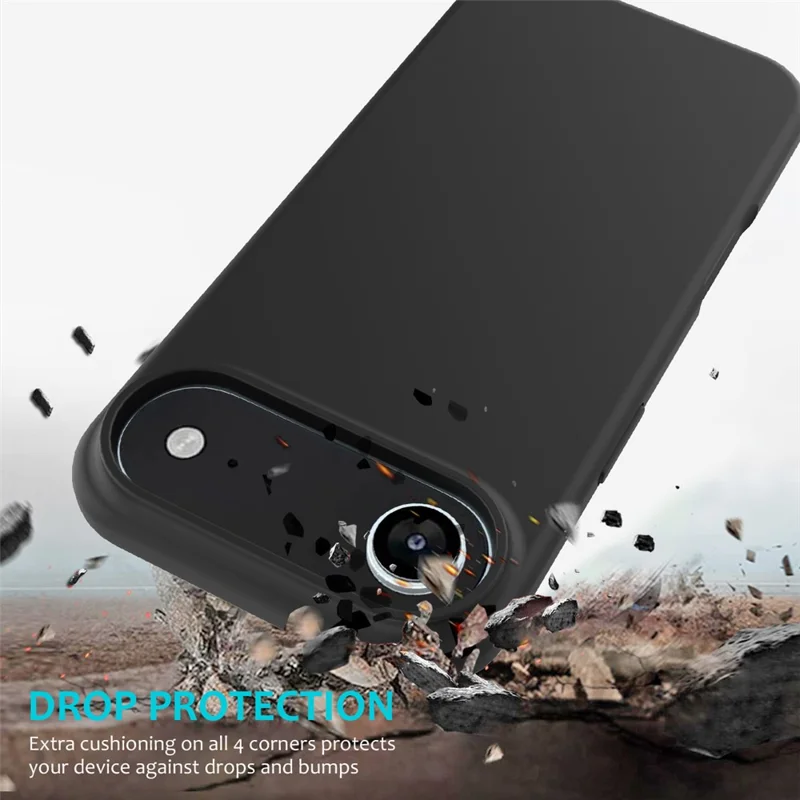 For iPhone 17 Air Case Drop Proof Liquid Silicone Soft Lining Back Phone Cover - Black-Cellmalls