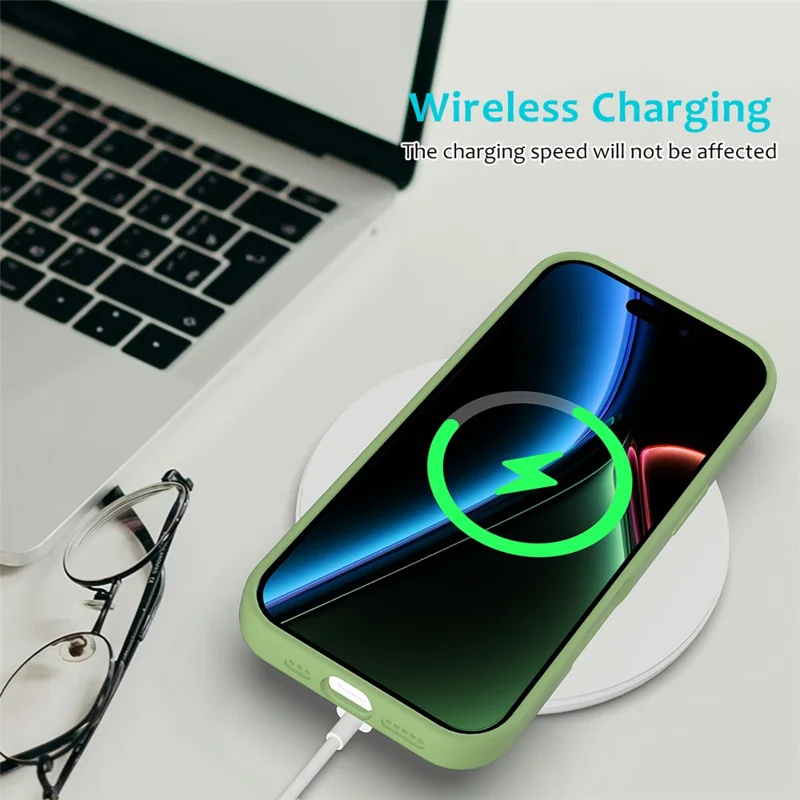 For iPhone 17 Case Drop Proof Liquid Silicone Soft Lining Back Phone Cover - Mint Green-Cellmalls