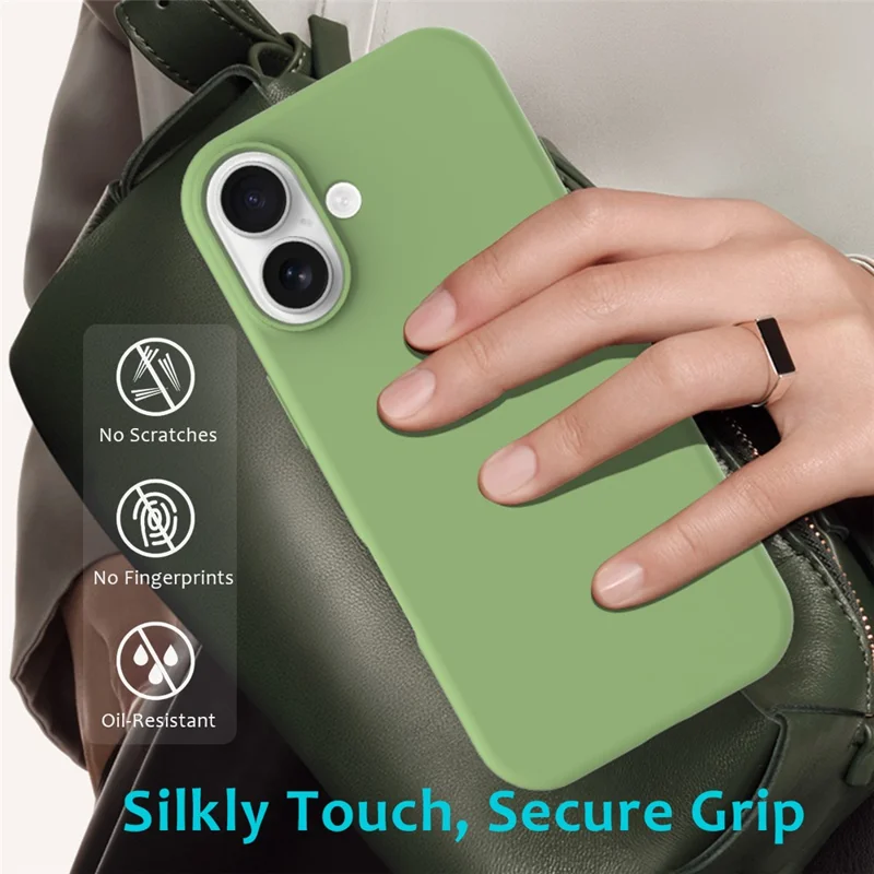 For iPhone 17 Case Drop Proof Liquid Silicone Soft Lining Back Phone Cover - Mint Green-Cellmalls