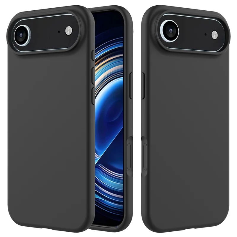 For iPhone 17 Air Case Drop Proof Liquid Silicone Soft Lining Back Phone Cover - Black-Cellmalls