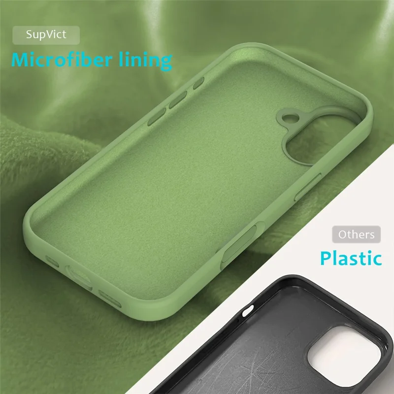 For iPhone 17 Case Drop Proof Liquid Silicone Soft Lining Back Phone Cover - Mint Green-Cellmalls
