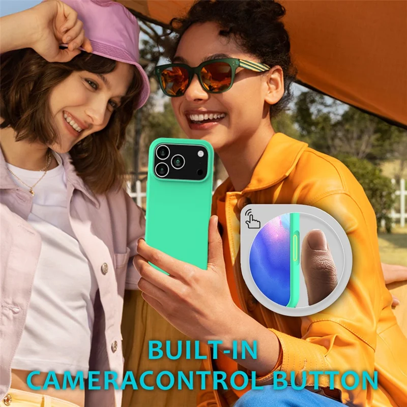 For iPhone 17 Pro Max Case Drop Proof Liquid Silicone Soft Lining Back Phone Cover - Green-Cellmalls