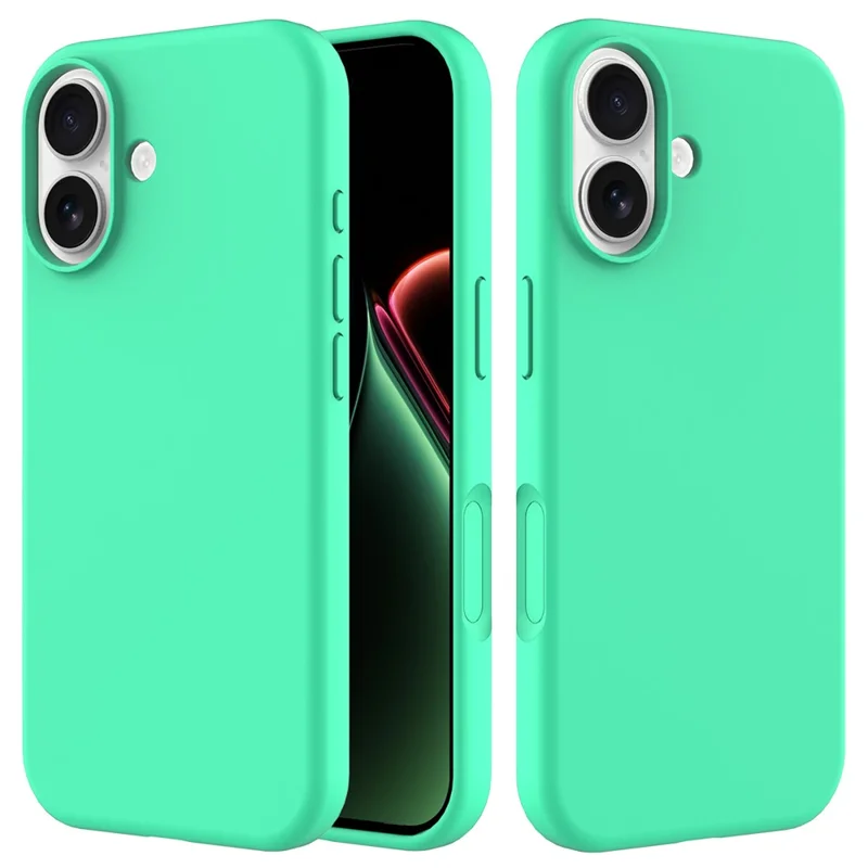 For iPhone 17 Case Drop Proof Liquid Silicone Soft Lining Back Phone Cover - Mint Green-Cellmalls