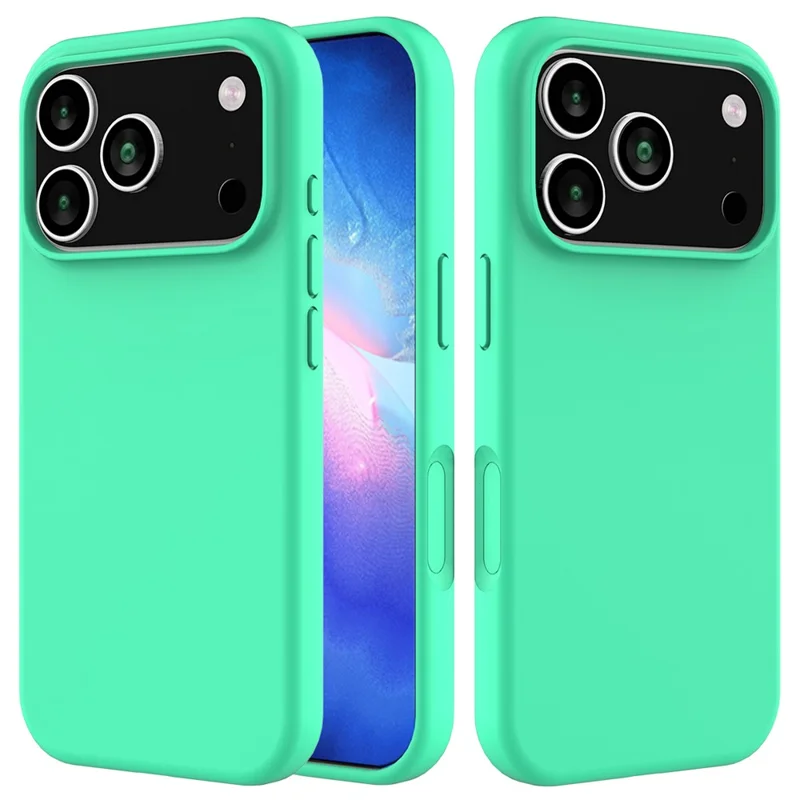 For iPhone 17 Pro Max Case Drop Proof Liquid Silicone Soft Lining Back Phone Cover - Green-Cellmalls