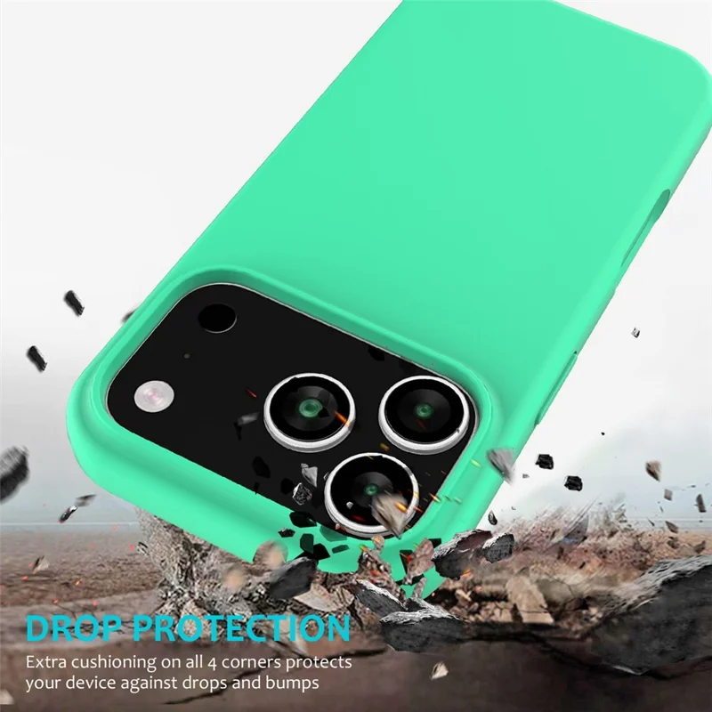 For iPhone 17 Pro Max Case Drop Proof Liquid Silicone Soft Lining Back Phone Cover - Green-Cellmalls
