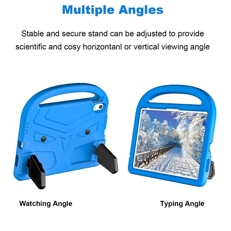 For iPad (2025) / 10.9 (2022) Sparrow Style EVA Case Foldable Kickstand Drop-Proof Tablet Protective Cover with Portable Handle - Blue-Cellmalls