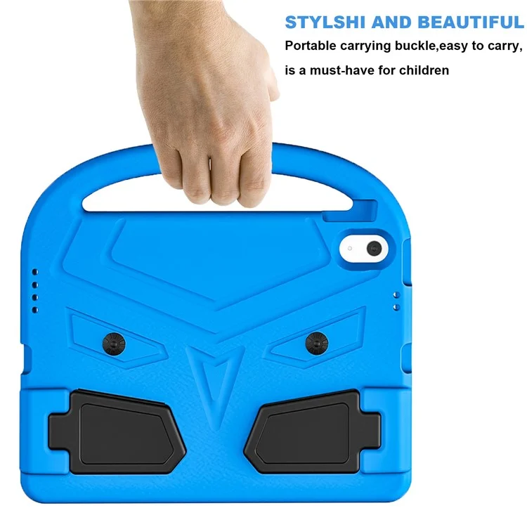 For iPad (2025) / 10.9 (2022) Sparrow Style EVA Case Foldable Kickstand Drop-Proof Tablet Protective Cover with Portable Handle - Blue-Cellmalls