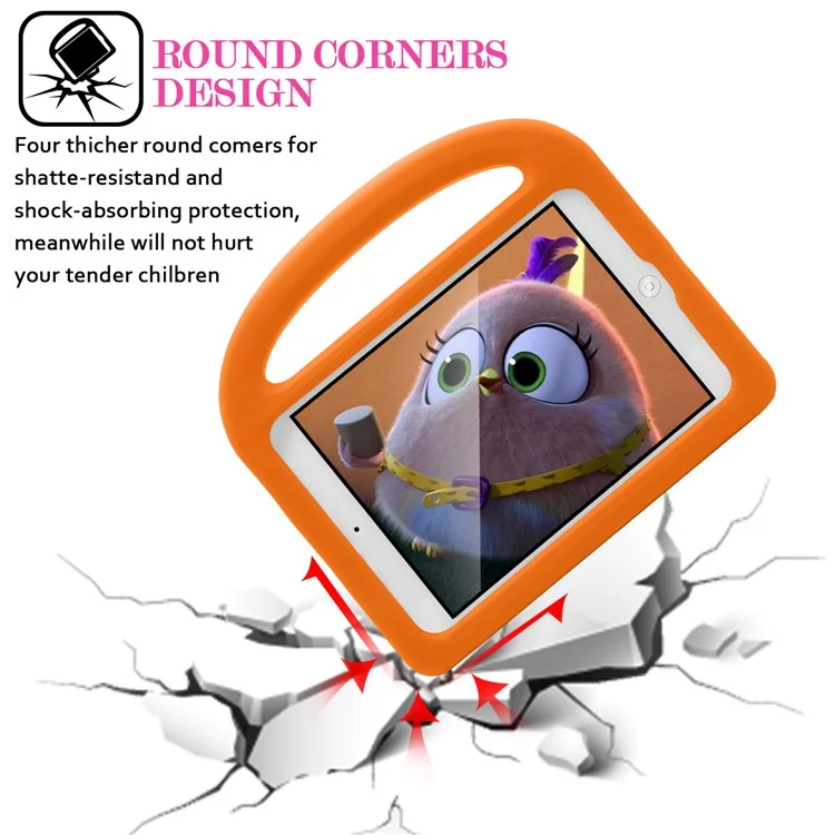 Sparrow Design Shockproof Kids Friendly EVA Case for iPad 4/3/2 with Bracket and Handle - Orange-Cellmalls