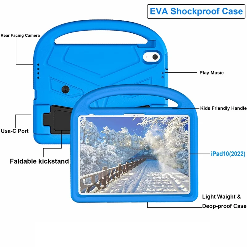 For iPad Air 11 (2025) / (2024) Kickstand Case Sparrow Style EVA Tablet Cover - Blue-Cellmalls