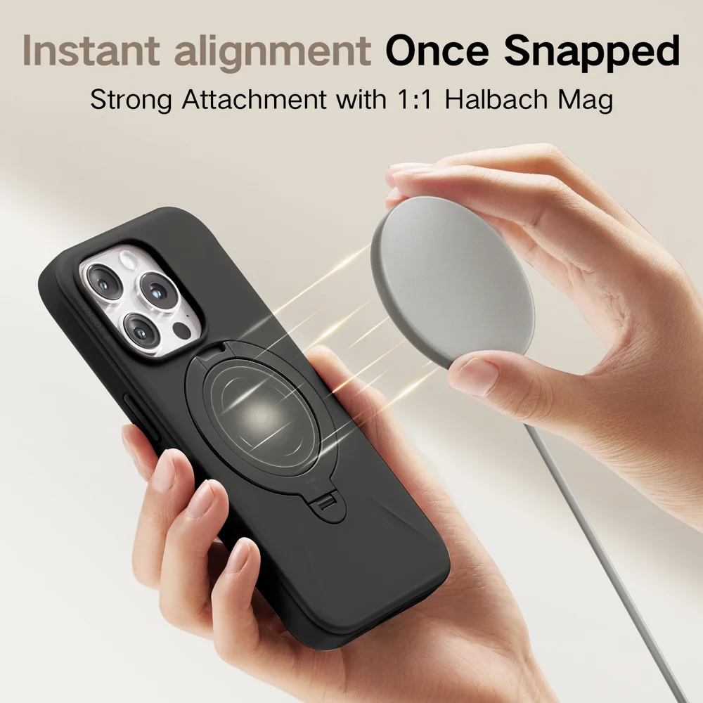 TORRAS Ostand Q Pro Series For iPhone 16 Pro Max Case Kickstand TPU+PC Phone Cover Compatible with Magsafe - Black-Cellmalls