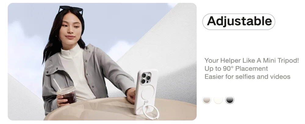 TORRAS Ostand Q Pro Series For iPhone 16 Case Kickstand TPU+PC Phone Cover Compatible with Magsafe, Desert Gold-Cellmalls