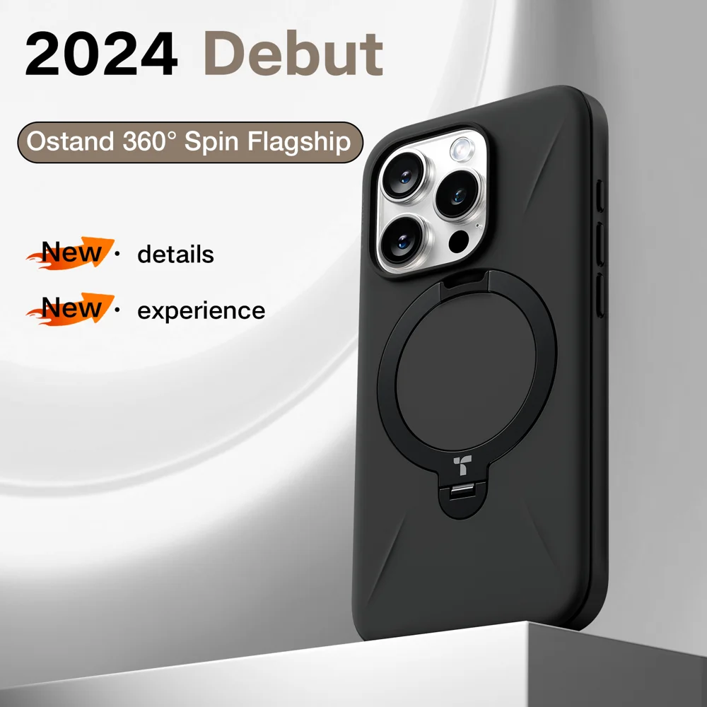 TORRAS Ostand Q Pro Series For iPhone 16 Case Kickstand TPU+PC Phone Cover Compatible with Magsafe, Desert Gold-Cellmalls