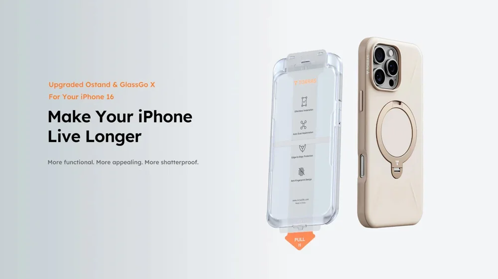 TORRAS Ostand Q Pro Series For iPhone 15 Pro Max Case Kickstand TPU+PC Phone Cover Compatible with Magsafe - Desert Gold-Cellmalls