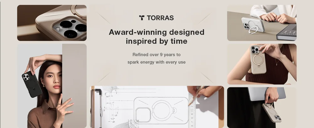 TORRAS Ostand Q Pro Series For iPhone 16 Pro Case Kickstand TPU+PC Phone Cover Compatible with Magsafe - Black-Cellmalls