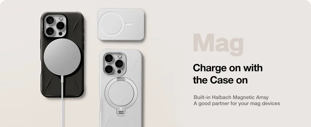 TORRAS Ostand Q Pro Series For iPhone 16 Pro Case Kickstand TPU+PC Phone Cover Compatible with Magsafe - Black-Cellmalls