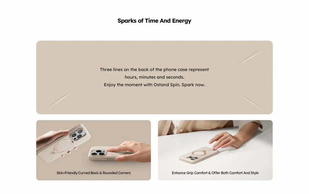 TORRAS Ostand Q Pro Series For iPhone 15 Pro Max Case Kickstand TPU+PC Phone Cover Compatible with Magsafe - Desert Gold-Cellmalls