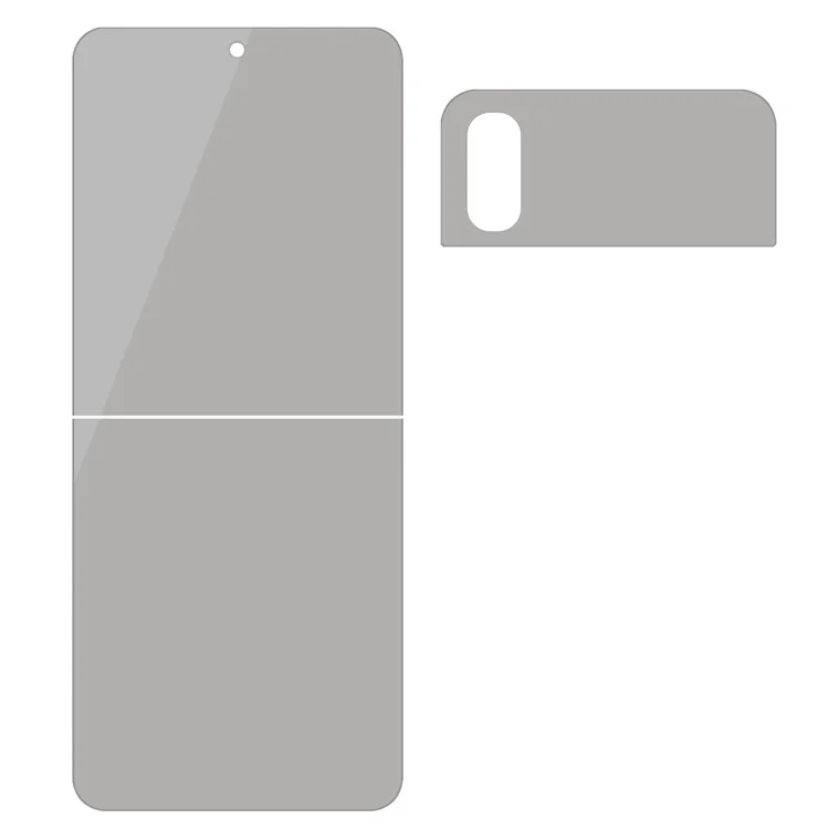 For Samsung Galaxy Z Flip4 5G Front Screen and Back Screen Protector Full Coverage Anti-spy Matte PET Film-Cellmalls