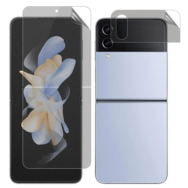 For Samsung Galaxy Z Flip4 5G Front Screen and Back Screen Protector Full Coverage Anti-spy Matte PET Film-Cellmalls