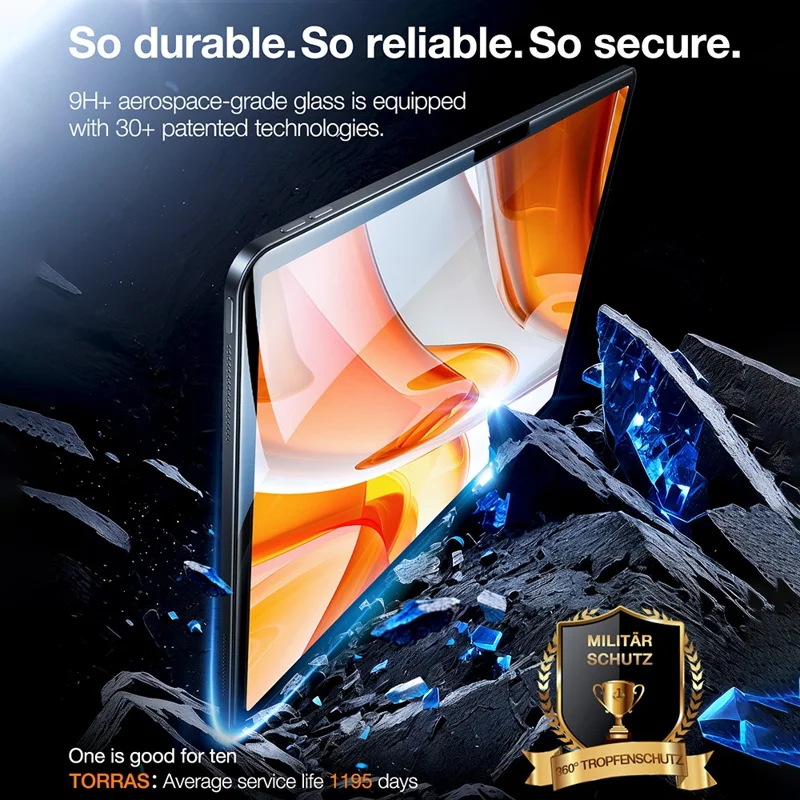 TORRAS Install Master Series For iPad Pro 11 (2024) Tempered Glass Screen Protector with Film Installation Tool-Cellmalls