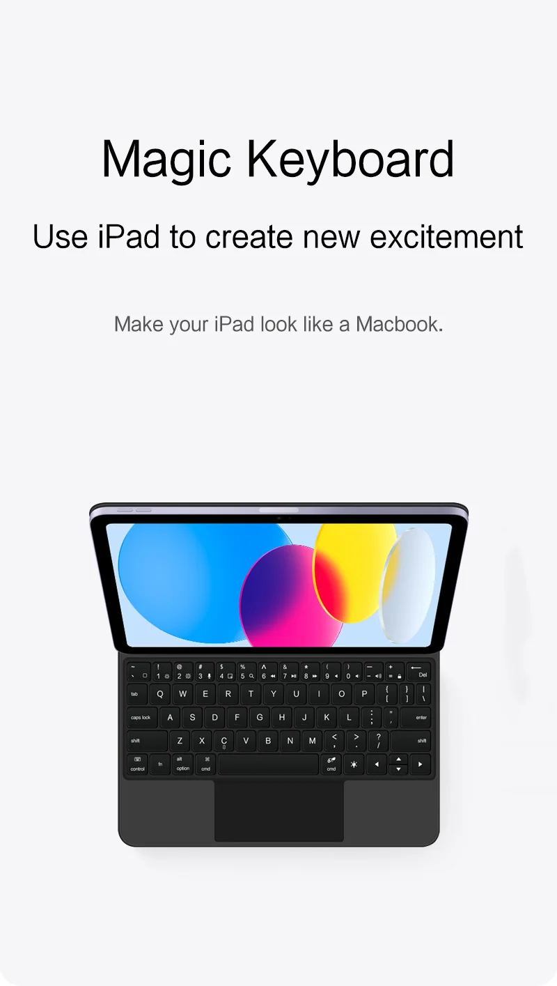 For iPad (2025) / 10.9 (2022) Magnetic Floating Bluetooth-Compatible Keyboard + Leather Tablet Case - Black-Cellmalls