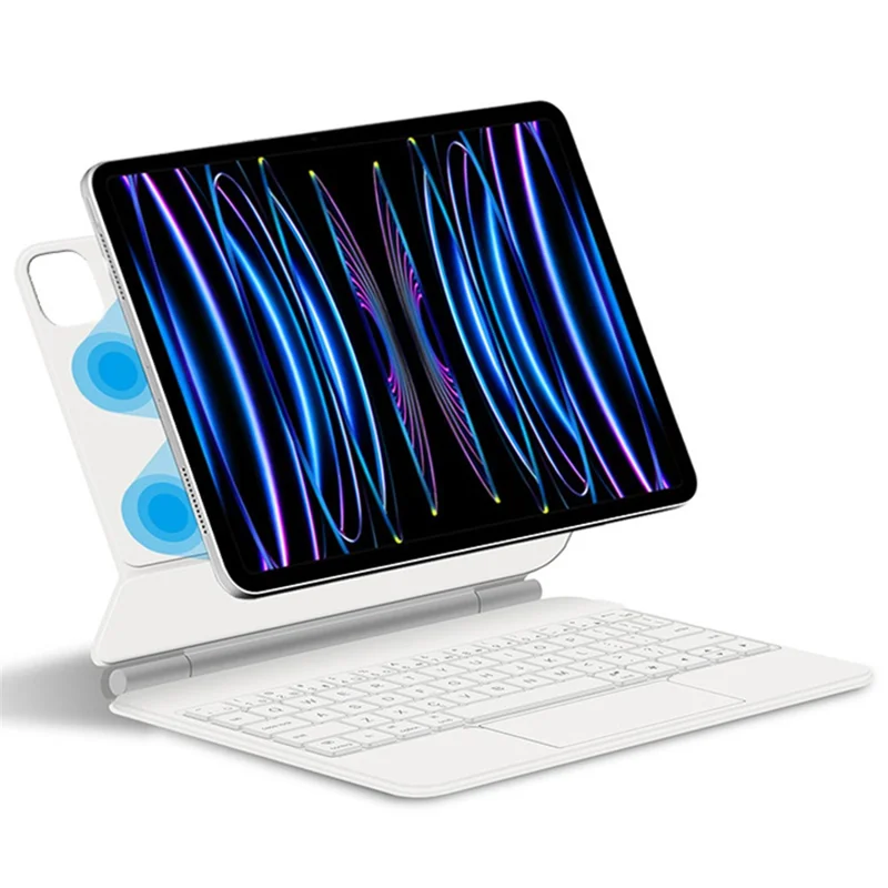 For iPad Air 11 (2025) / (2024) / Air (2022) / (2020) / Pro 11 (2022) / (2021) / (2020) / (2018) Magnetic Bluetooth-compatible Keyboard Leather Case - Black-Cellmalls